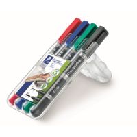 STAEDTLER Permanentmarker Lumocolor duo 348 WP4 0,6mm/1,5mm 4 Stück