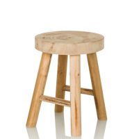 hjh OFFICE 830127 Sitzhocker RUSTIKO W Paulownia-Holz