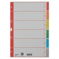 Leitz Register 43500085 blanko DIN A4 6farbig bedruckt Karton grau