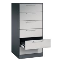 C+P Karteischrank Asisto 146224622S10048 A5 quer sgr/wsalu