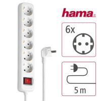 Hama Steckdosenleiste 00108833 6fach Schalter 5m ws