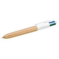 BIC Mehrfarbkugelschreiber 4Colours Wood Style 508964 natur Aktion 12St