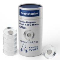 magnetoplan Magnet Design 1680025 25mm Acryl 6 Stück