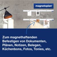 magnetoplan Leiste magnetowand 16270M 5x50cm weiß +4Magnete
