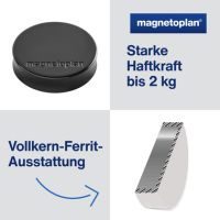 magnetoplan Magnet Ergo Medium 1664012 30mm schwarz 10 Stück