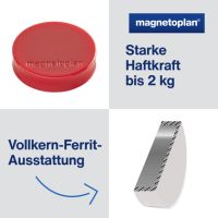 magnetoplan Magnet Ergo Medium 1664006 30mm rot 10 Stück