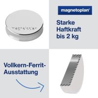 Magnetoplan Magnet Ergo Medium 1664032 30mm silber 10 Stück