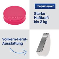 Magnetoplan Magnet Ergo Medium 1664018 30mm pink 10 Stück