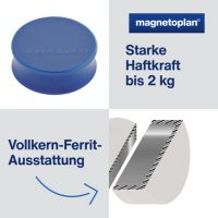 magnetoplan Magnet Ergo Large 1665014 34mm d.blau 10 Stück