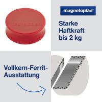 magnetoplan Magnet Ergo Large 1665006 34mm rot 10 Stück