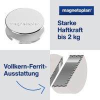 magnetoplan Magnet Ergo Large 1665032 34mm silber 10 Stück