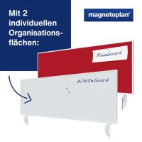 magnetoplan Tischtrennwand VarioPin 1116006 1.600x500mm rot