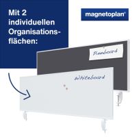 magnetoplan Tischtrennwand VarioPin 1116001 1.600x500mm grau