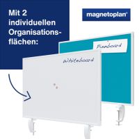 magnetoplan Tischtrennwand VarioPin 1108004 800x500mm türkis