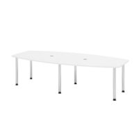 Konferenztisch für 10 Personen, mit 6 Chromfüßen/KT28C/W Weiß