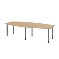 Hammerbacher VKT28C/E/G Hammerbacher Konferenztisch 280cm 6RRFüße ei/gr