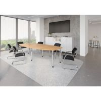 Konferenztisch für 10 Personen, mit 6 Chromfüßen/KT28C/6 Buche