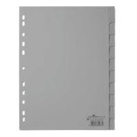 Ordnerregister f A4 10tlg grau PP mit umschweißte Taben