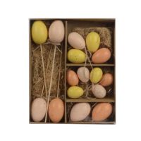 DECORIS 835660 DECORIS Oster-Deko Eier-Set bunt 16tlg