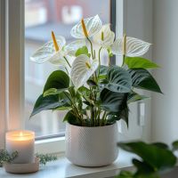 Flamingoblume Anthurium Alaska White 17cm
