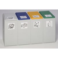 VAR 3803 VAR Kunststoffcontainer 40l 4fach oDeckel lgr