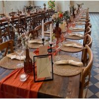 FEROS 50100L7 FEROS Stapelstuhl Crossback hellbraun 7St