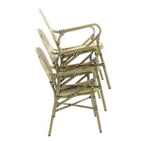 FEROS 563212 BEST Bistro-Stapelstuhl Tango Rattan natur 2St