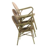 FEROS 563812 BEST Bistro-Stapelstuhl Tango Rattan sand 2St