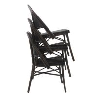 FEROS 523112 FEROS Stapel-Bistrostuhl Paris Textil weiß/pastellgrün 2St