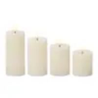 Lumineo Kerze Wachs LED 7x17,5cm creme/ws 4St 489328