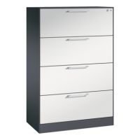C+P 146023412S10049 C+P Hängeregistraturschrank Asisto A4 2bahnig sgr/lgr