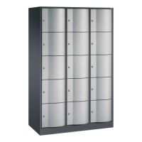 C+P 8570372S10089 C+P Schließfachschrank 15Fä 1950x1150x540mm sgr/wsalu