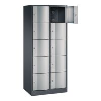 C+P 8570272S10256 C+P Schließfachschrank 10Fä 1950x770x540mm sgr/wsalu