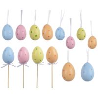 DECORIS 835658 DECORIS Oster-Deko Eier-Set Pastell 16tlg