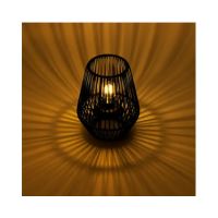 LUMINEO Solar Laterne wicker sw 890895