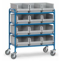 fetra 32941 fetra Beistellwagen 4Böden 12Kästen 940x470mm