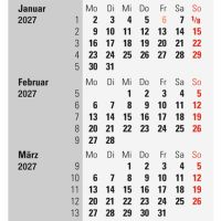 rido/ide Tischkalender 3M 2027 11x18,3cm 7038000307