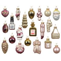Decoris Adventskalender Figuren 3,5x2,5x5cm Glas sort 123833