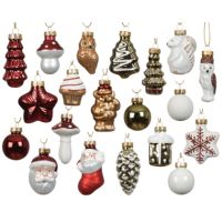 Decoris Adventskalender Figuren 3,5x2,5x5cm Glas sort 123829
