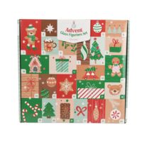 Decoris Adventskalender Figuren 3,5x2,5x5cm Glas sort 123830