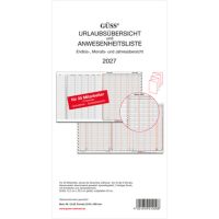 GÜSS-Urlaubs- und Anwesenheitsliste 2021 16x30cm